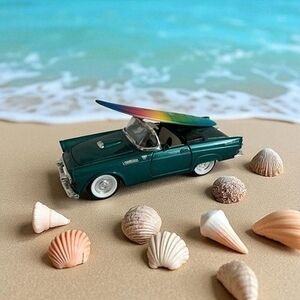 1955 Ford Thunderbird Green Die-Cast Model Car San Diego Surfboard Collectible
